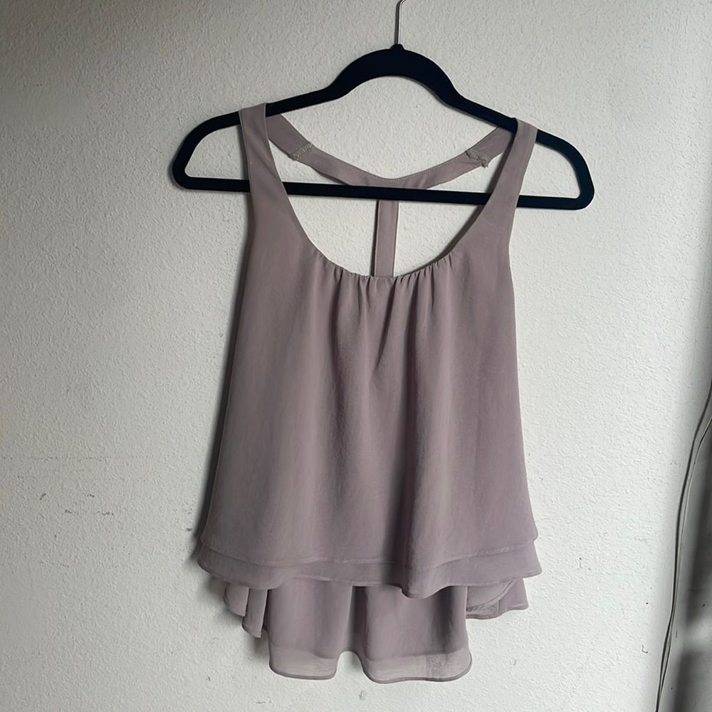 Show Me Your Mumu Flowy Tank Top Mauve Ruffle Hem Sleeveless Blouse Size M